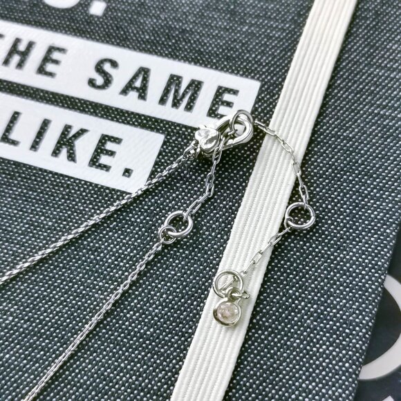 New Kate Spade Jeweled Stencil Scallops Mini Pendant Necklace Silver - Picture 3 of 3